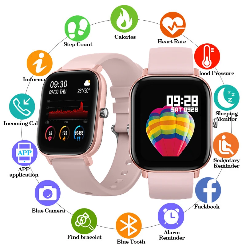 

2021 P8 Fitnss Bracelet Smart Watch Men Women Full Touch Smartwatch Blood Pressure Sport Waterproof Watch PK amazfit gts 2 mini