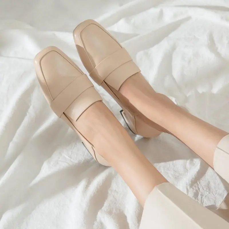 

Coolcept Women Pumps Square Toe Real Leather Low Heel Women Shoes Fashion Elegant Daily Shoes Women Footwear Size 34-39