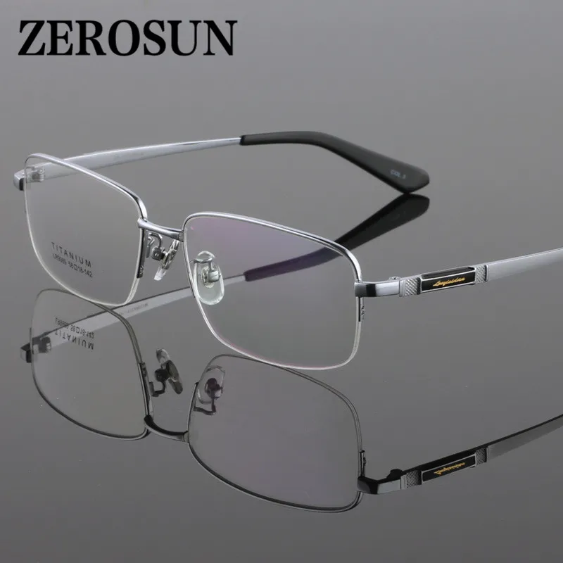 Zerosun 150 мм титановая оправа для очков мужские широкие большие очки полуоправы IP
