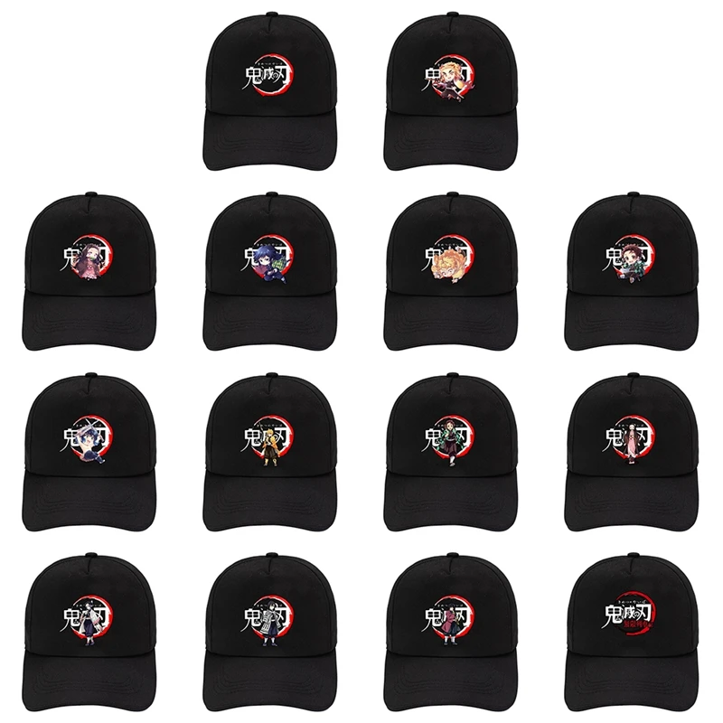 

Classic Demon Slayer Cosplay Hats Cotton Caps Kimetsu No Yaiba Print Baseball Cap Travel Street Sunhat