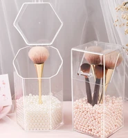 makeup organizer cosmetic box acrylic makeup brush holder lipstick pencil pearl storage container clear storage box organizer