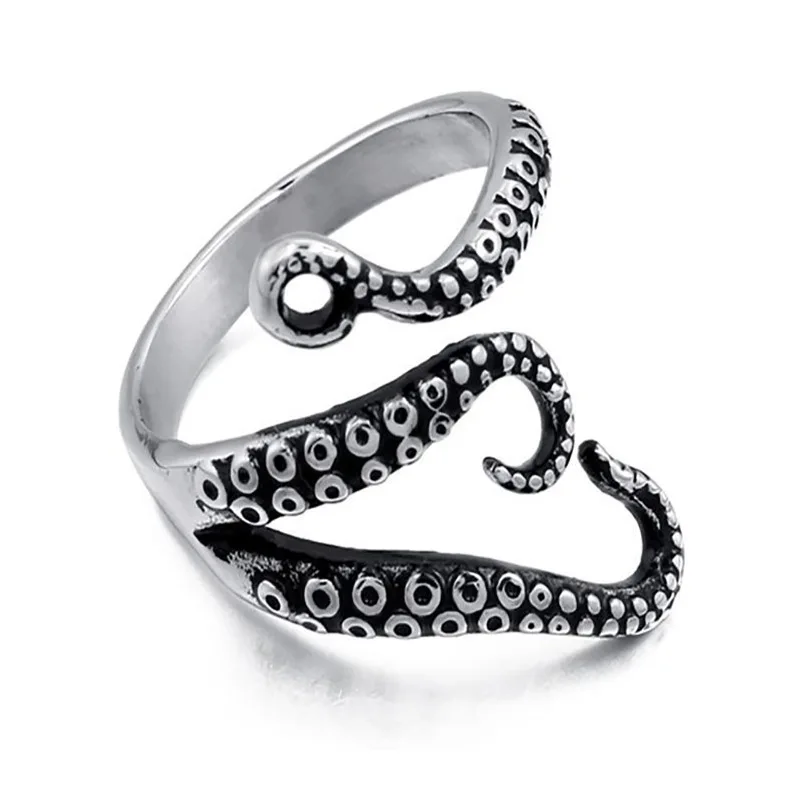 

Fashion Gothic Deep Sea Monster Squid Octopus Finger Tentacles Ring Fashion Jewelry Opened Adjustable Size Gift