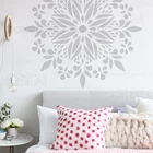 80 см-120 см трафарет для декора стен Краски напольная Мебель Замок для спальни большой гигантский Мандала индийский арабский в этническом стиле Круглый S091