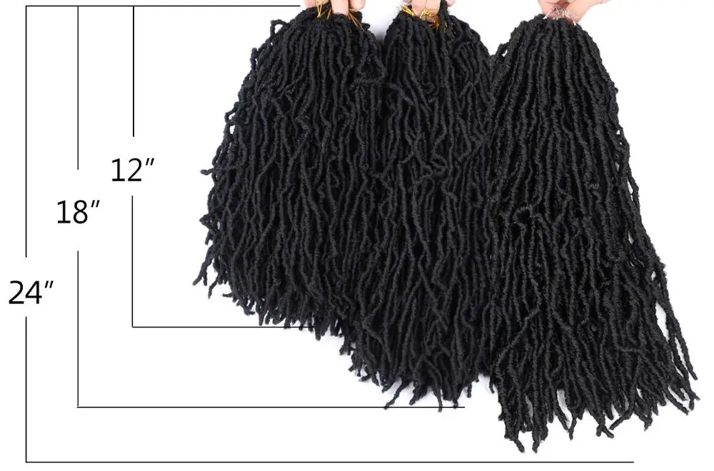 

Saisity 24Inches Ombre Faux Loks Synthetic Crochet Braiding Hair 21 Strands Extensions Goddess Faux Loks Crochet Braids Hair