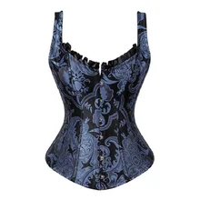 Burlesque – bustier gothique pour femmes, Corset à taille fine, bustier Sexy, large sangle en acier, os façonnant le corps, vêtements de fête  (3)