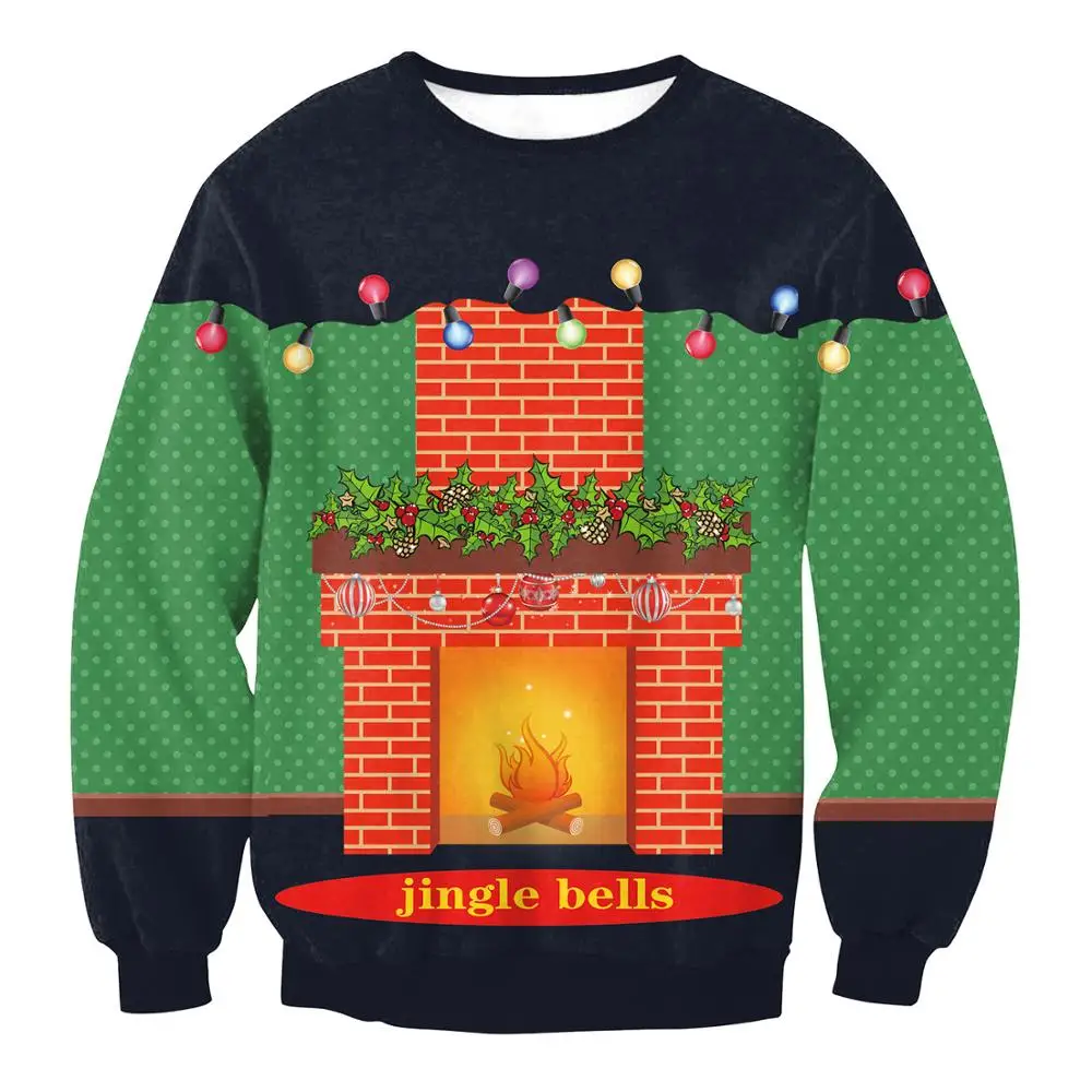 Рождественский свитер с Сантой и единорогом уродливый для рождественской