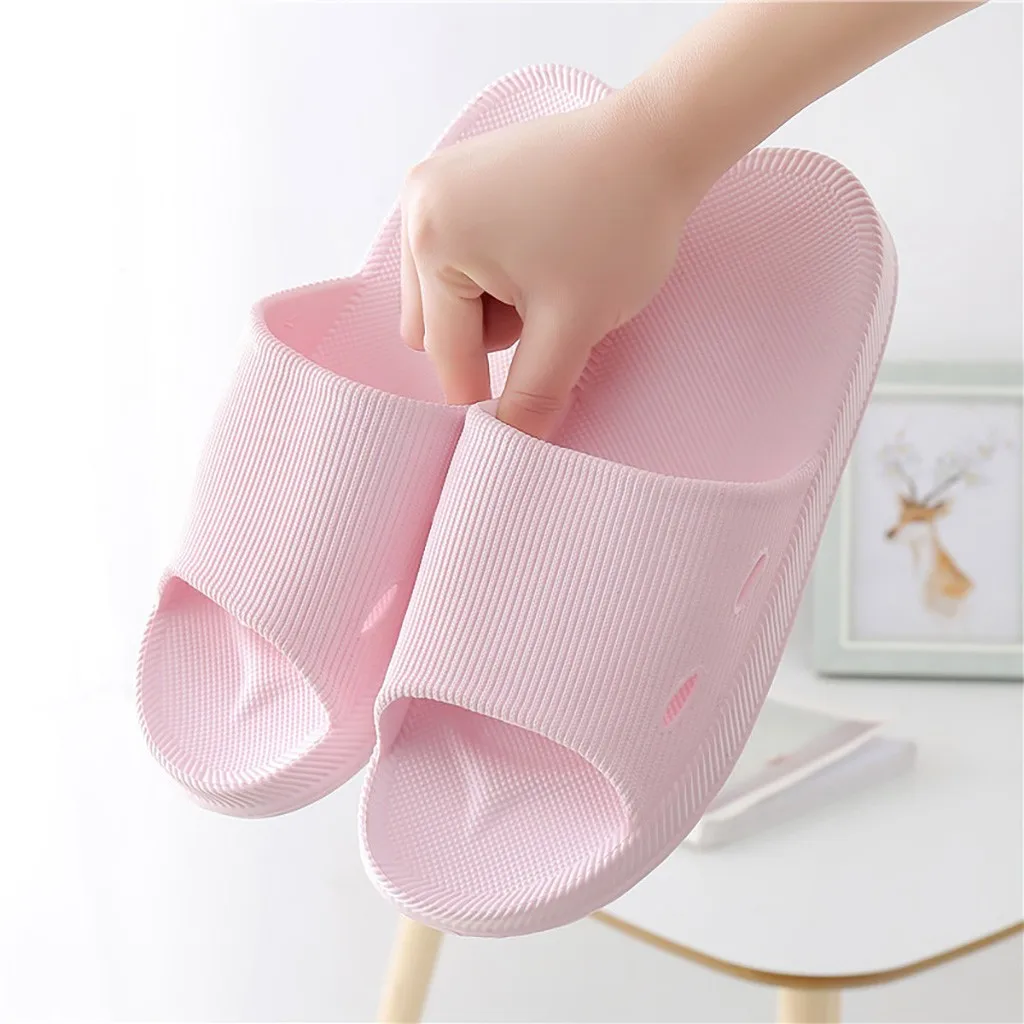 Летние тапочки Нескользящие массажные для дома унисекс однотонные с мягкой