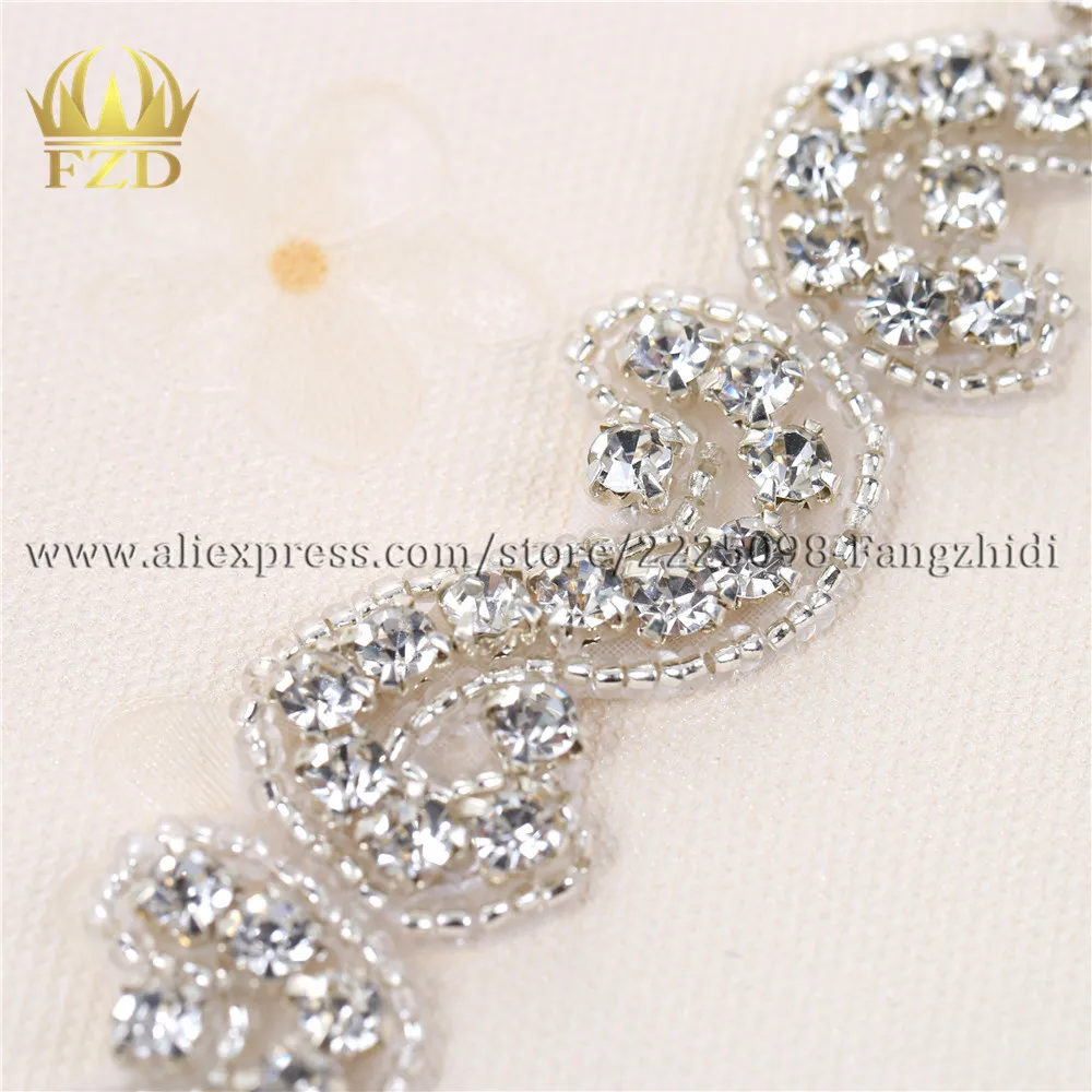 1 ярд Горячая фиксация Кристалл бисера серебряный коготь горный хрусталь