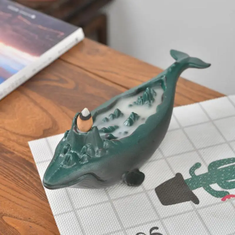 

Курильница для благовоний с обратным потоком, креативный домашний декор, держатель для благовоний, керамическая курильница в форме Кита, по...