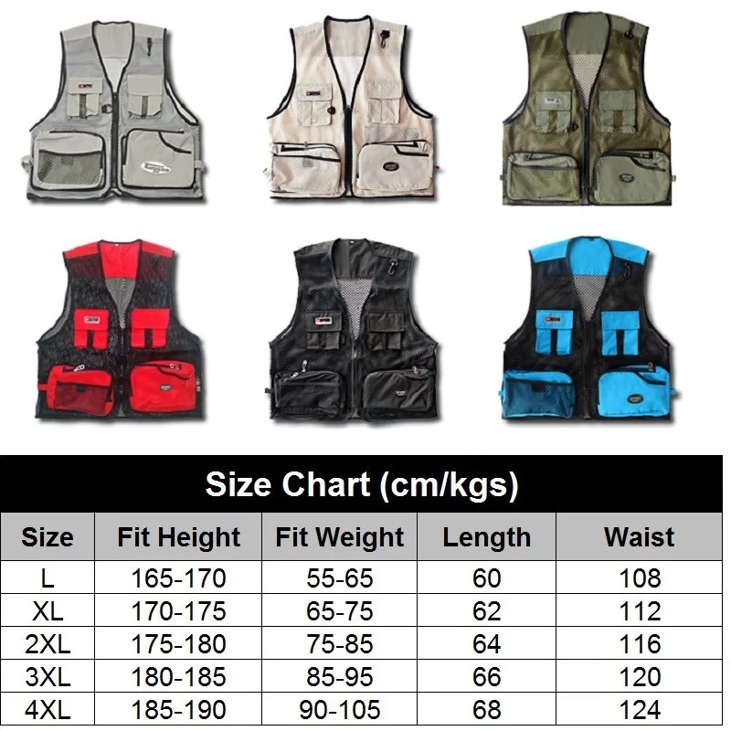 

Men Summer Vest Outdoor Multi-pockets Photography Men Fishing Vest Mesh Male Vest Men Fishing Waistcoat Photography Clothing
