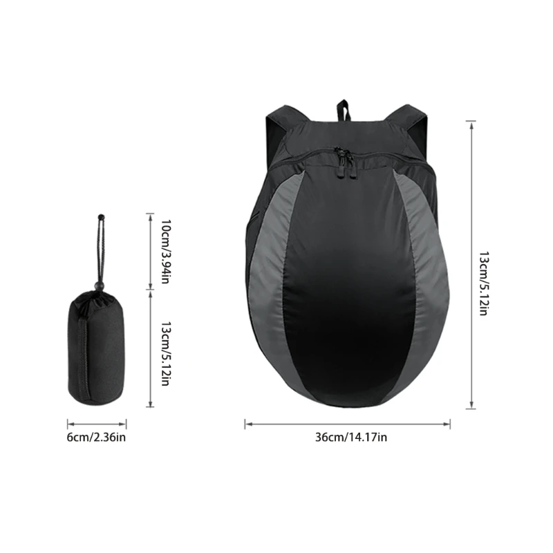 

964B Black Packable Backpack Water Resistant Foldable Backpack Suitable for Outdoor Hiking Riding Camping