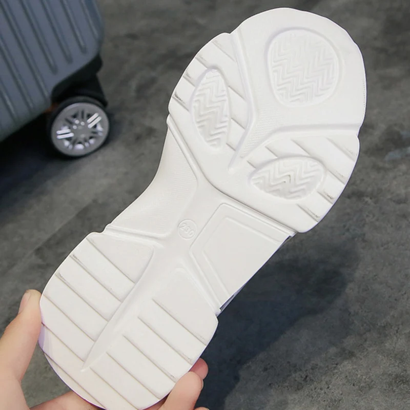 Женские модные кроссовки на платформе белые Светоотражающие увеличивающие рост