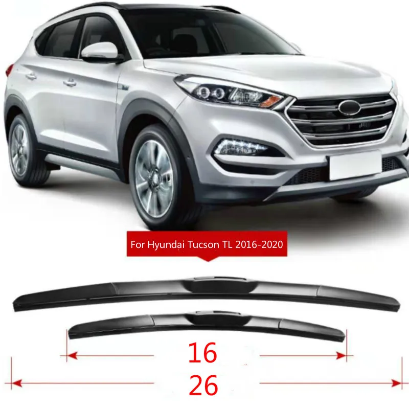 

Front Wiper Blades For Hyundai Tucson TL 2016 2017 2018 2019 2020 Windshield Windscreen Front Window 26"+16" For LHD ONLY