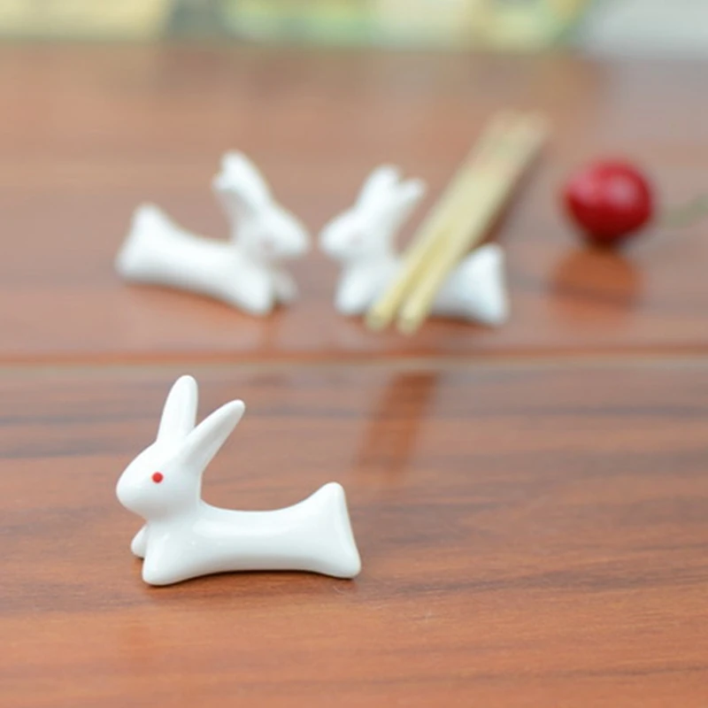 

Ceramic Chopsticks Holder Tableware Cute Cartoon Rabbit Design Chopstick Rack Pillow Care Rest Kitchen Tableware