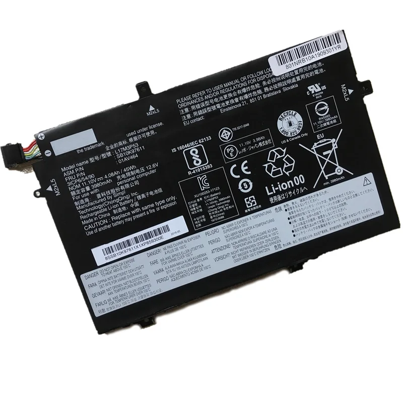 supstone genuine l17m3p53 l17c3p52 l17m3p54 sb10k97611 sb10k97612 01av464 01av465 01av466 battery for lenovo thinkpad l480 l580 free global shipping