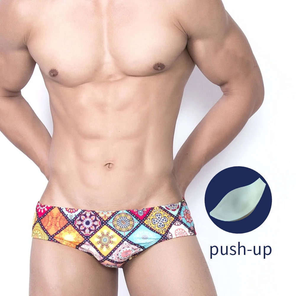 

Large Size Men's Underwear With Cup Summer Swimming Triangle Shorts 2021 Men's Sexy Swimwear Men's Push Pad Swimsuit