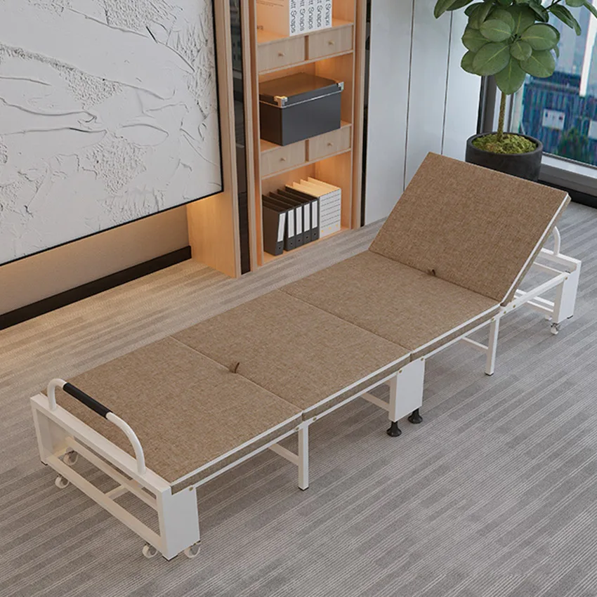 

60/70CM Single Folding Bed 4-Fold Military Camping Home Office Simple Lunch Nap Bed Accompany Sofa Recliner Bed Lounge Chair