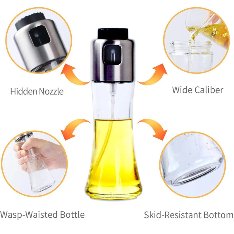 

4 Pack Oil Sprayer Dispenser Set Oil Spray Bottle Oil Dispenser and Cleaning Brush for BBQ Salad Baking and Kitchen Cooking