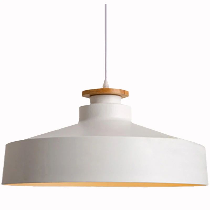 Современная светодиодная Подвесная лампа алюминиевый абажур деревянный круглый