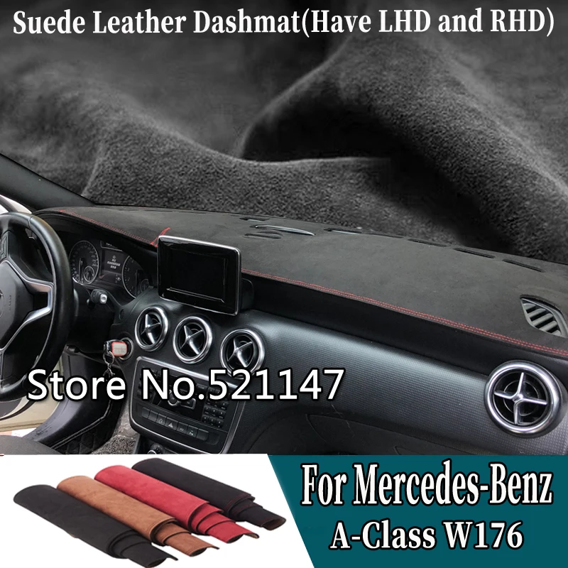 

For Mercedes-Benz A-Class W176 A180 A220D A250 A260 Suede Leather Dashmat Dashboard Cover Pad Dash Mat Car-styling Accessories
