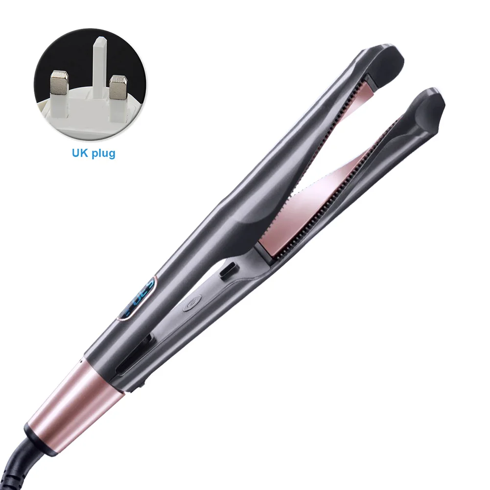 2 In 1 Hair Curling Iron Salon LED Display Tourmaline Ceramic Multipurpose Quick Heating Straightening Styling Tool Dual Voltage |