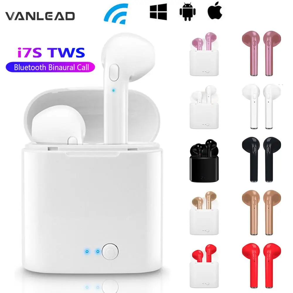 Беспроводная Bluetooth гарнитура I7s TWS наушники стерео с зарядным ящиком для всех