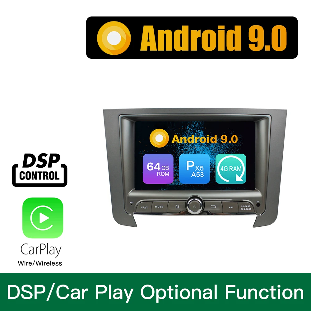 Android 9 0 Восьмиядерный 4 Гб ОЗУ 64 ПЗУ автомобильный DVD GPS навигатор мультимедийный