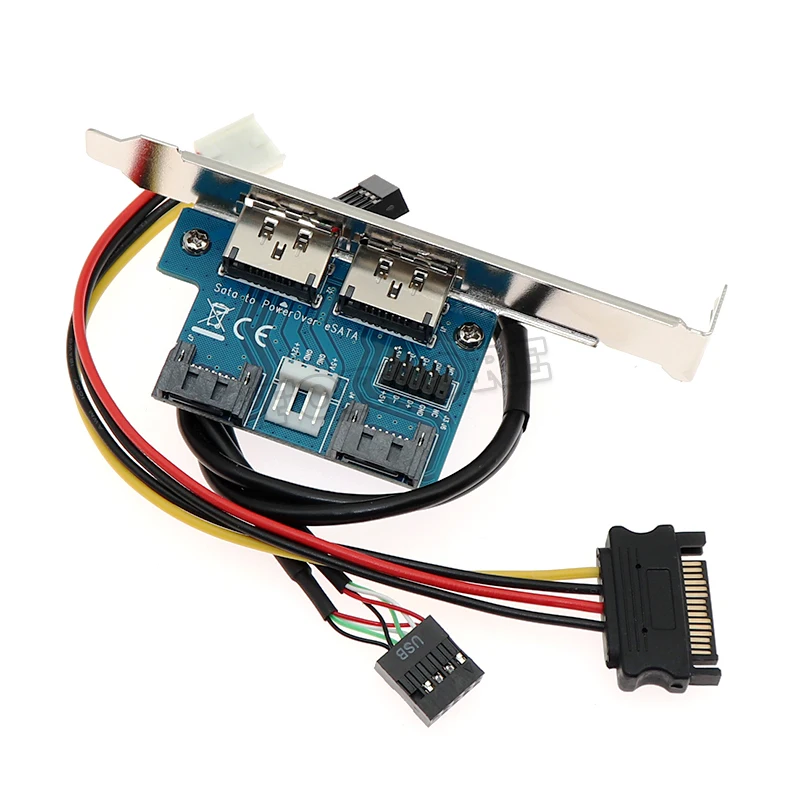 

Dual Port SATA to Double Power Over 12V ESATA+5V Adapter Convert Expansion Card Drop Shipping
