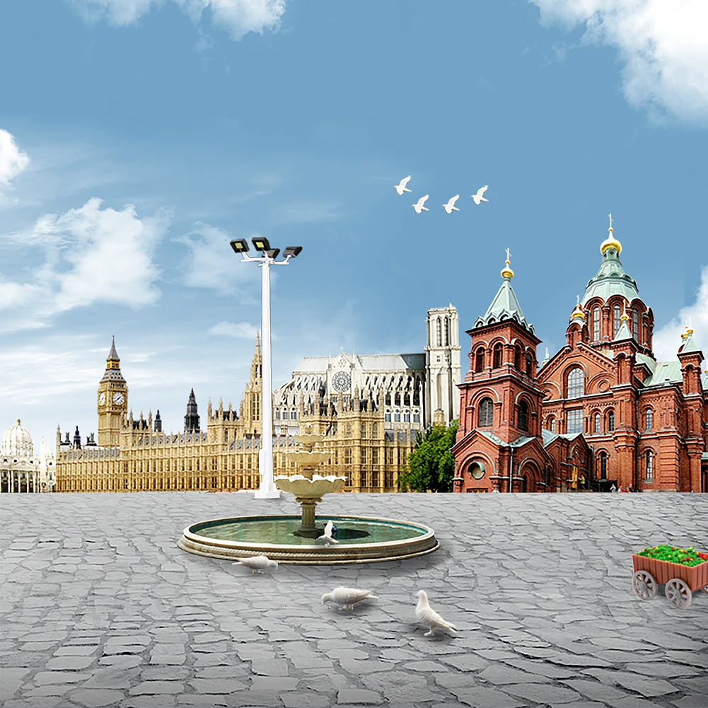 4pcs 1:150 Playground Street Lights Four-leds N Scale Plaza Lamppost 6cm Model Railway Bright White 12V LSL13N | Игрушки и хобби