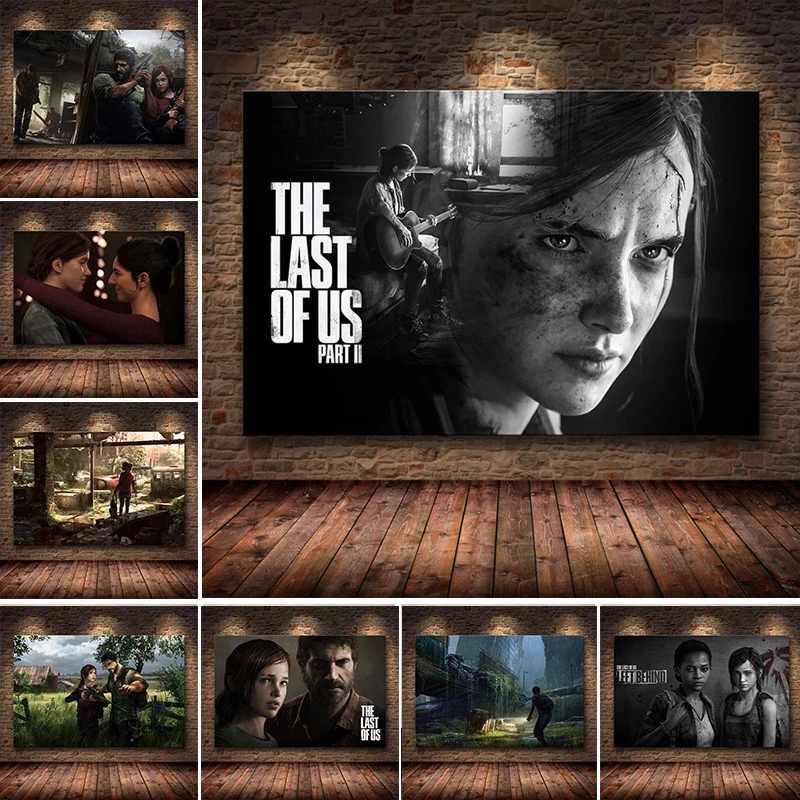 

The Last of Us Game Poster Painting on The Wall for Home Decor Joel Allie Wall Art Pictures for Living Room Design Cuadros