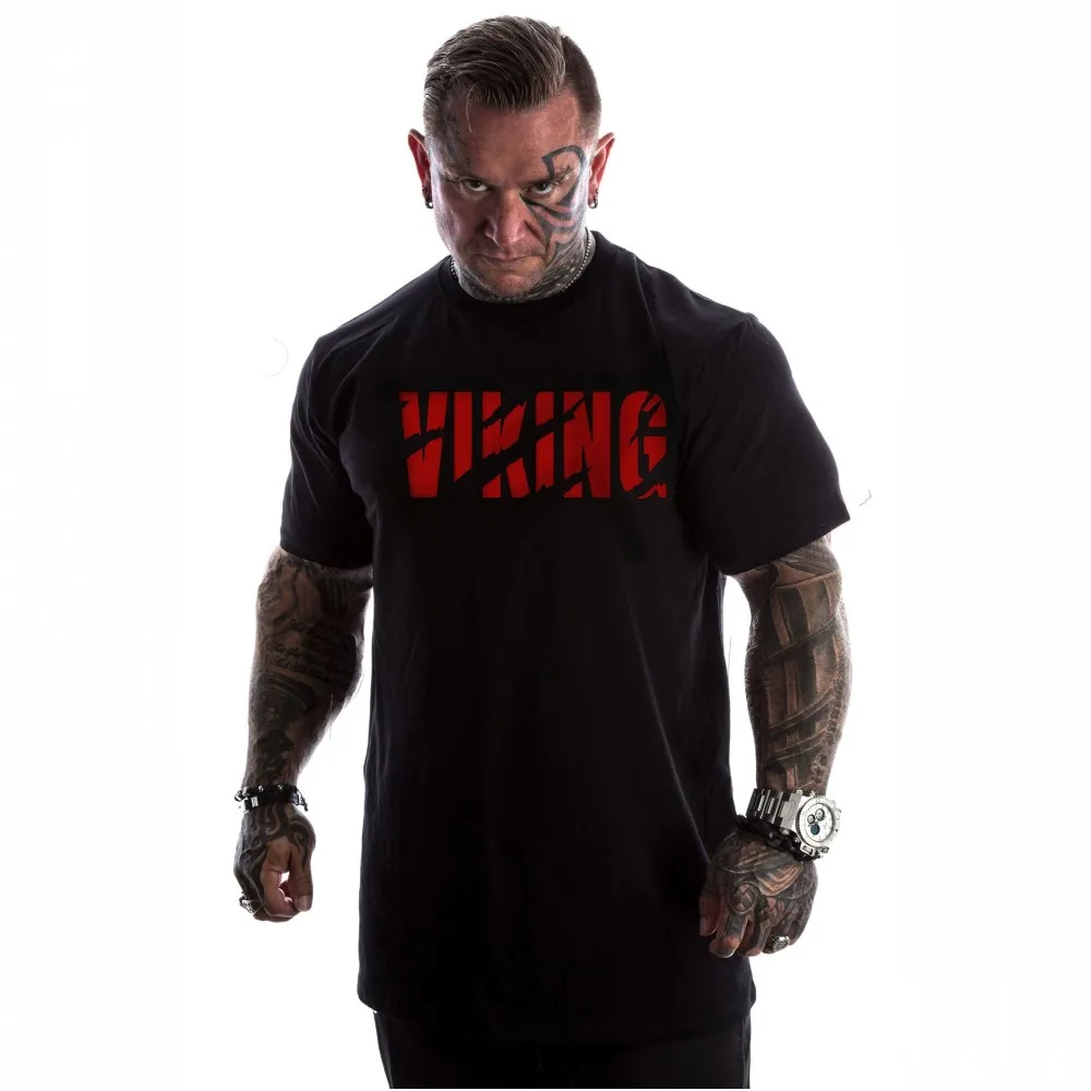 VIKING 3XL Экстра Размер Футболка брендовая мужская s мышечная футболка Бодибилдинг