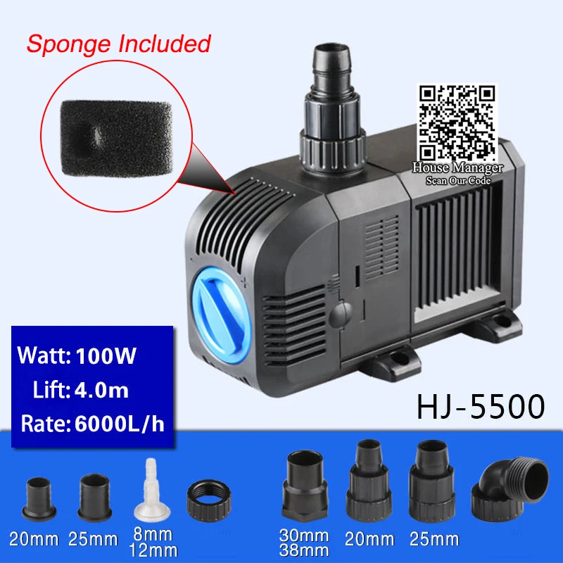 80 Вт 100 фонтанный водяной насос погружной для рыбного пруда садовый rockery водный
