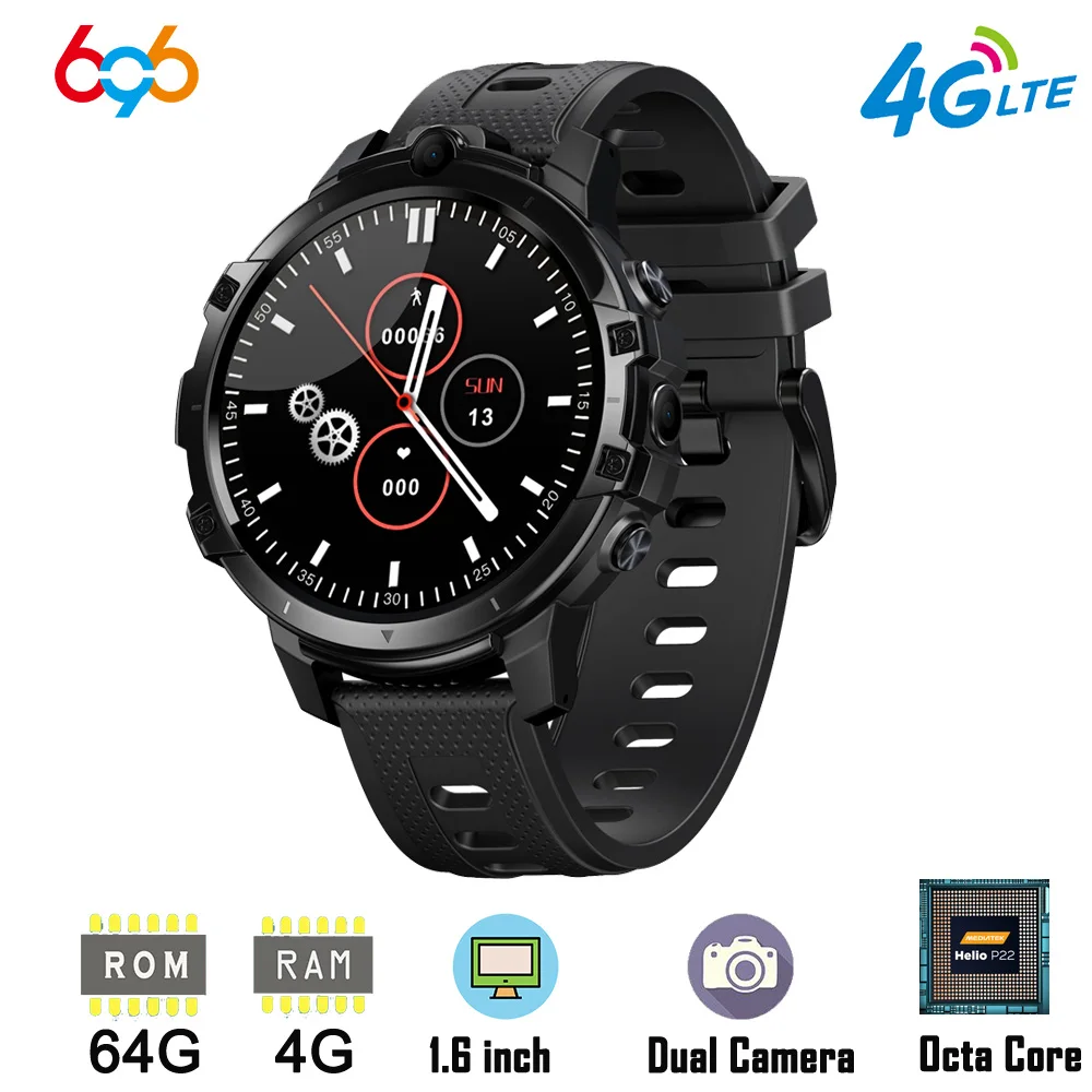 

4G LTE Smart Watch Phone 1.6 Inch Full Cycle Full Touch Screen Helio P22 MTK6762 Octal-core CPU 4GB+64GB Smartwatch Thor 6 Phone