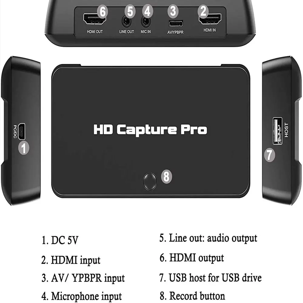 EzCAP295 карта захвата игр через HDMI/Ypbpr/AV вход с записью расписания/пульт