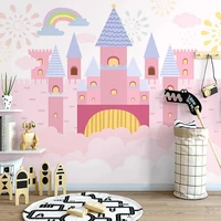 custom mural wallpaper modern 3d hand painted pink castle childrens room fresco self adhesive waterproof papel de parede sala