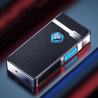 new style dual arc electric lighter digital display high end business usb rechargeable for smoking windproof flameless lighter