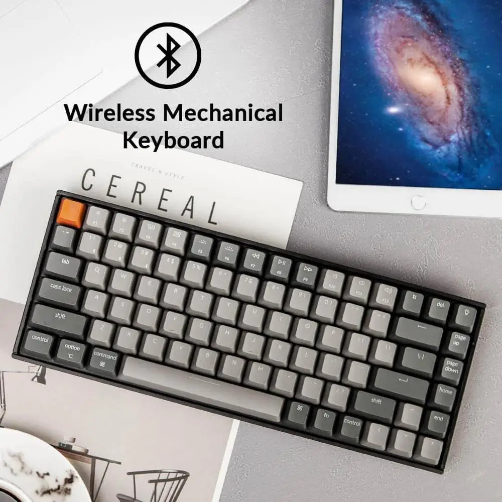 Keychron k2 to v2 bluetooth mechanical keyboard with switch red / white led backlit 84 wireless keyboard key for mac windows