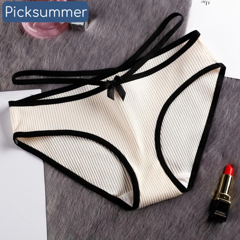 

Cotton Sexy Women Underwear Thin Belt Panties Ultra-thin Transparent Lingerie Ladies Pure Color Underpants Seamless Briefs