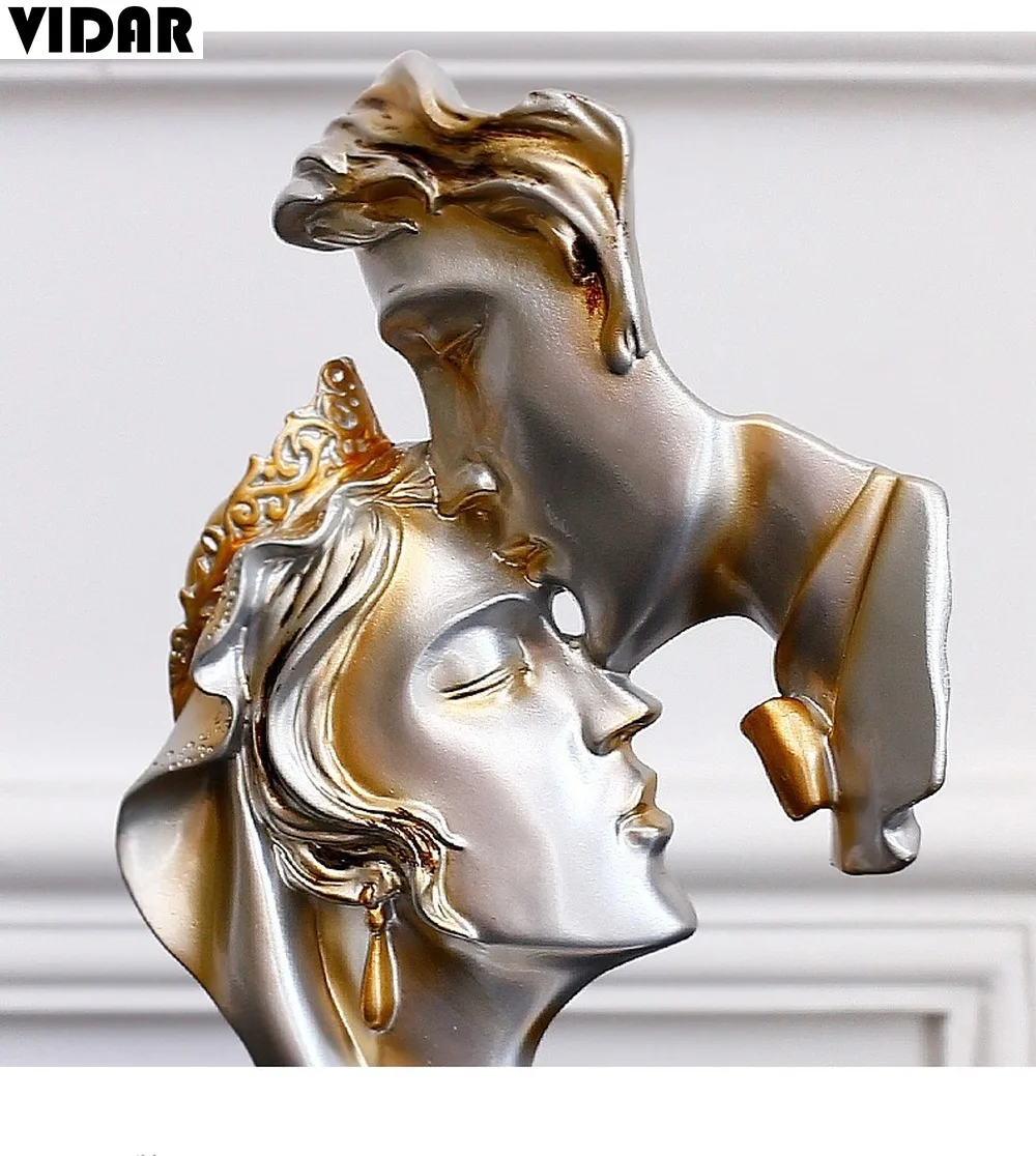 VIDAR Creative Abstract Art Couple Decoration Living Room Wine Cabinet Study Character Sculpture Crafts Wedding Gift | Дом и сад