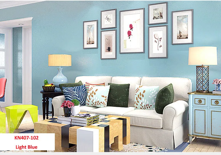 Светло-голубой многоцветная настенная бумага современный дизайн наклейка для