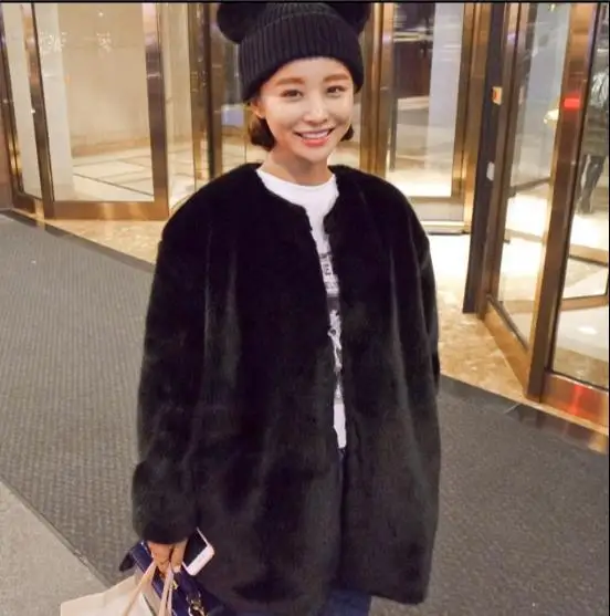 Пушистый 2020 зимние Для женщин из искусственного меха пальто с мехом Куртка Femme