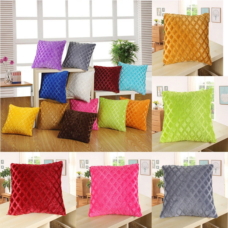 

Soft Comfortable Fluffy Plush Cushion Cover Home Decor Pillow Case 43*43 cm Furry Soft Sofa Waist Cushion Cover