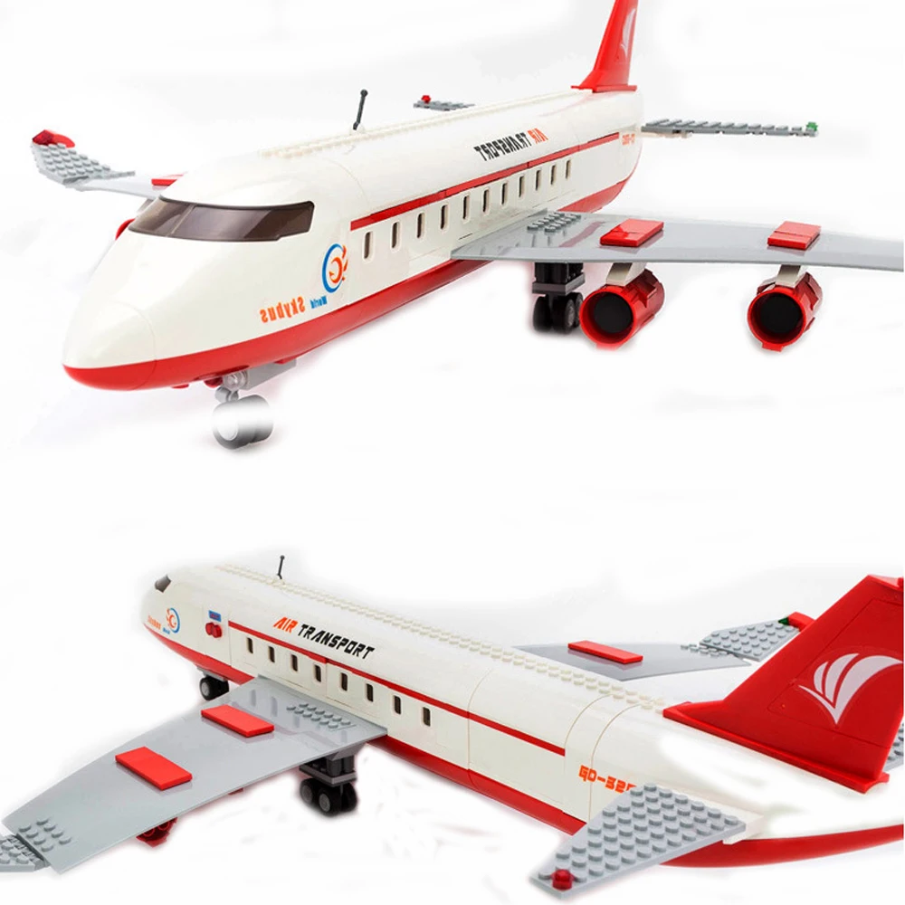GUDI 8913 город пассажирский самолет строительные блоки 856 шт. Дети DIY Кирпичи игрушки
