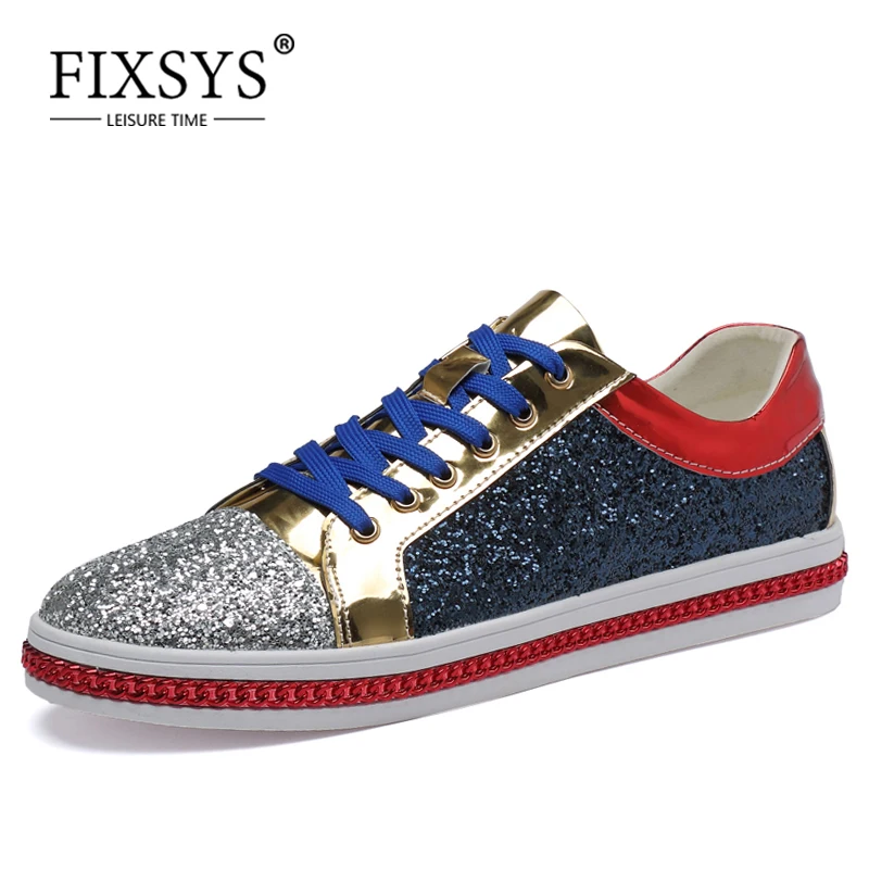 Мужские кроссовки с блестками на шнуровке| |