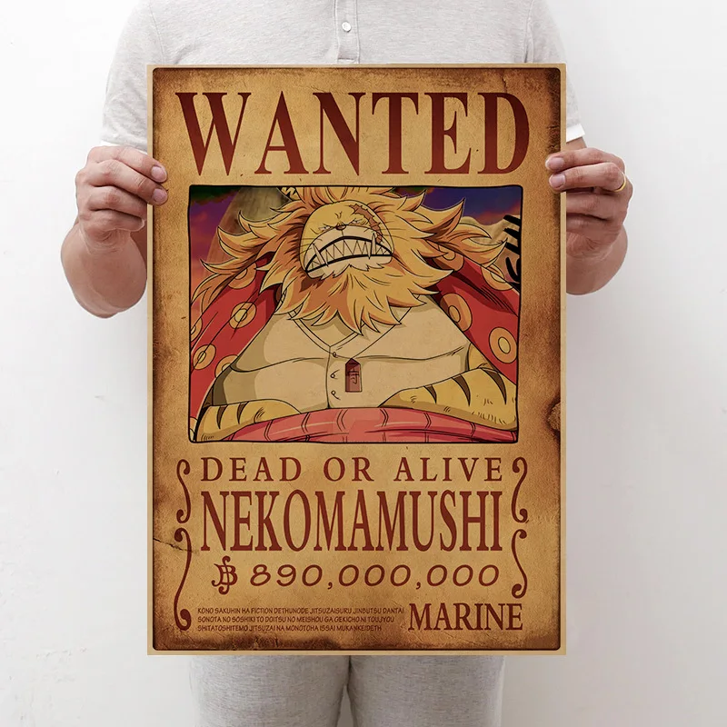 

Anime One Piece Vintage Posters Children Room Living Wall Decoration Cartoons Pirate Wanted Paintings Stickers Toys