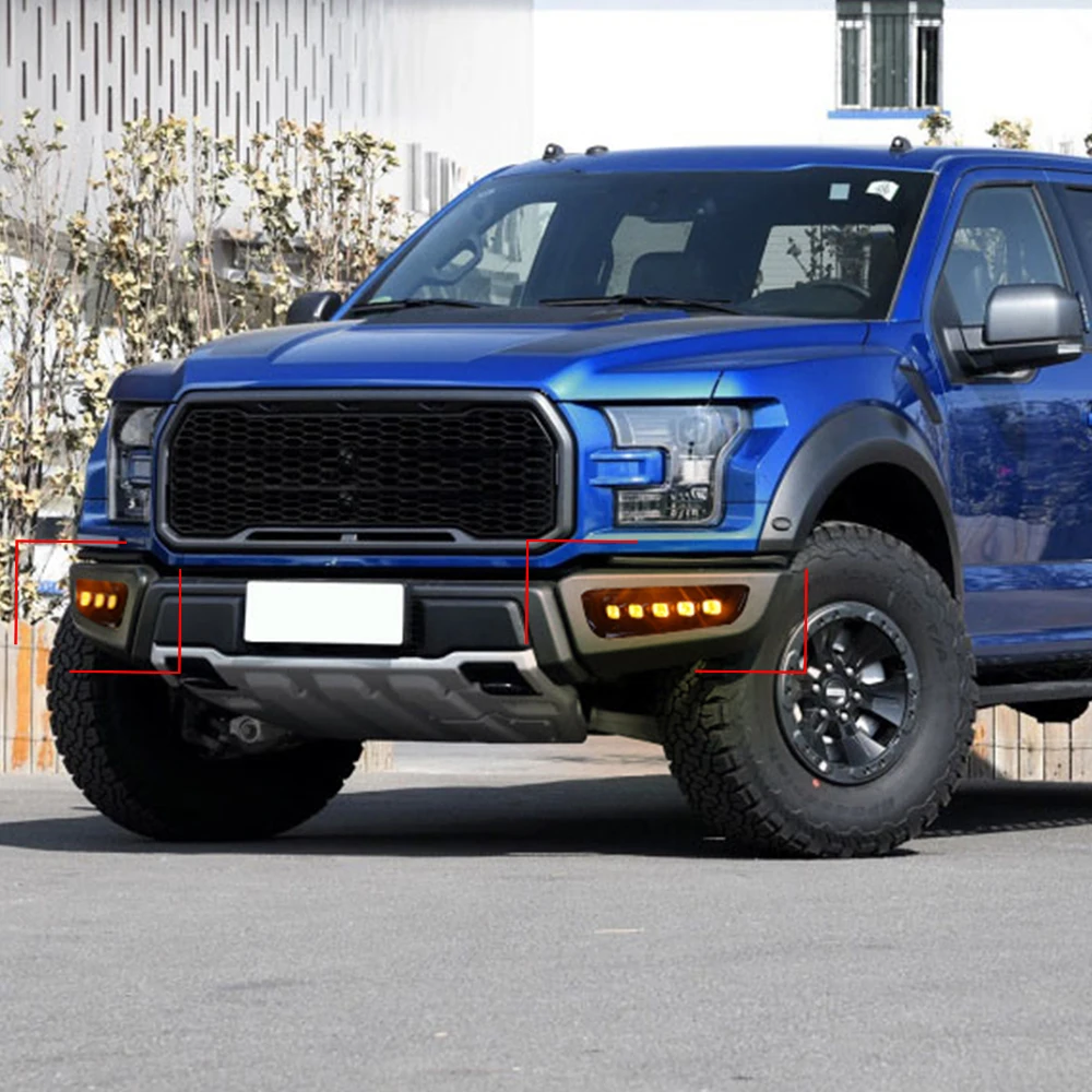 2 шт. DRL светодиодный Габаритные огни для Ford Raptor SVT F150 2016 2017 2018 2019 2020 с поворотник
