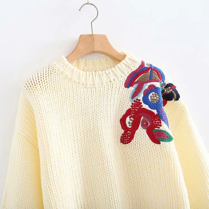 Женский пушистый вязаный свитер белый винтажный пуловер в Корейском стиле зима