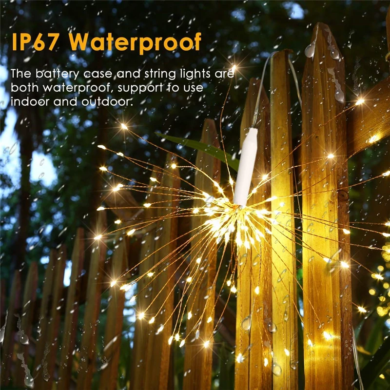 Складная светодиодная гирлянда в форме букета фейерверк на батарейках