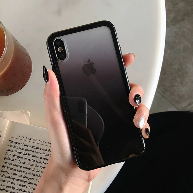 Модный акриловый прозрачный чехол с градиентом для iphone 11 Pro Max XS MAX XR X, чехлы для Apple iphone 7 8 6 6S Plus