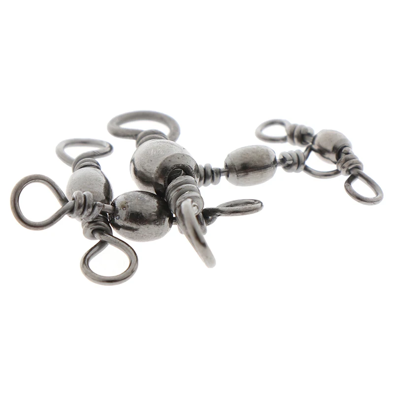 100 шт. рыболовный Вертлюг качения коннектор рыболовные крючки подшипник